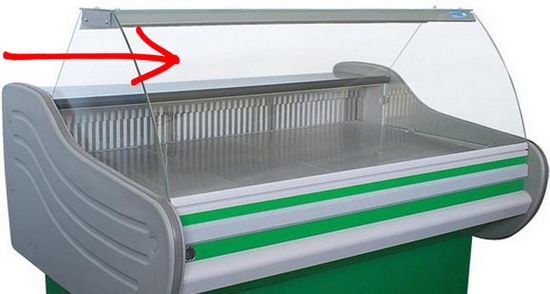 Фронтальные стекла гнутые для холодильных/морозильных/кондитерских витрин АйсТермо
