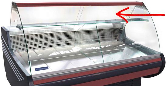 Фронтальные стекла гнутые для холодильных/морозильных/кондитерских витрин UBC