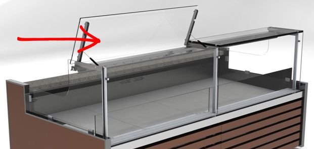 Фронтальные стекла прямые для холодильных/морозильных/кондитерских витрин Технохолод