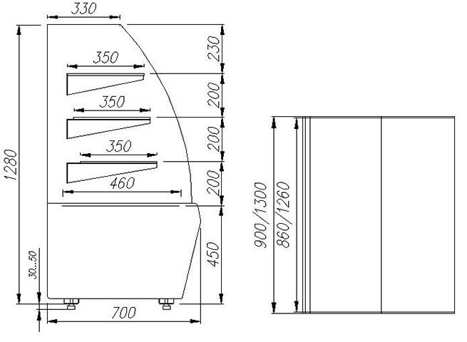 Схема витрины карбома люкс 