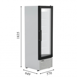Морозильный шкаф со стеклянной дверью CRYSTAL S.A. CRF-300 FRAMELES - 3