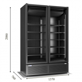 Морозильный шкаф со стеклянной дверью CRYSTAL S. A. CRFV-1200 без лайтбокса - 2
