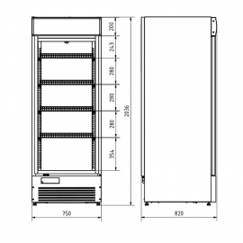 Холодильный шкаф Juka VD75G - 4