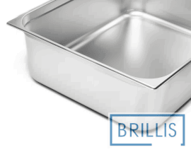 Гастроемкость Brillis н/ж сталь GN 2/1-200 мм (650x530x200мм) - 2