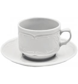 Белая чашка 1в1 с блюдцем F2393+F2394 Alt Porcelain серия Flora