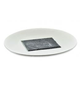 Тарелка круглая с камнем прямоугольным F2593-14+F2791-6,25 Delux Alt Porcelain