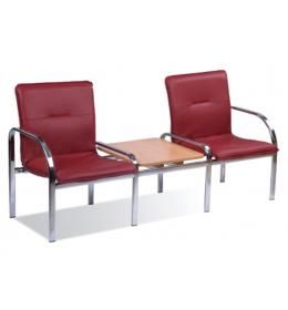 Кресло двухместное STAFF-2 T chrome со столиком