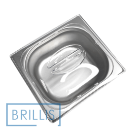 Крышка гастроемкости BRILLIS из поликарбоната GN 1/6, прозрачная купольная - 3