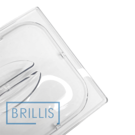 Крышка гастроемкости BRILLIS из поликарбоната GN 1/6, прозрачная купольная - 2