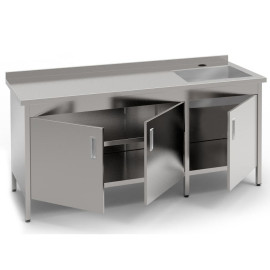 Стіл-тумба з мийкою виробничий КИЙ-В СТМВ-1С-3ДР - 2