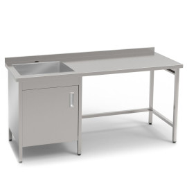 Стіл-тумба з мийкою виробничий КИЙ-В СТМВ-1С-1ДР-Н
