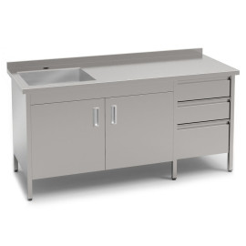 Стіл-тумба з мийкою виробничий КИЙ-В СТМВ-1С-2ДР-3Я