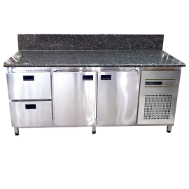 Холодильний стіл з гранітною стільницею (з бортом) Техма СХ2Ш2Д1Б20-Г-Т (1860/700/850)