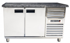Холодильний стіл з гранітною стільницею Техма СХ2Д-Г-Т (1400/700/850)