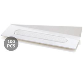SET 100 WHITE TRAYS - RECTANGLE 140X40 MM Подложка