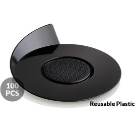 SET 100 BLACK TRAYS - ROUND ø86 MM Подложка
