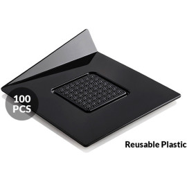 SET 100 BLACK TRAYS - SQUARE 83X83 MM Подложка