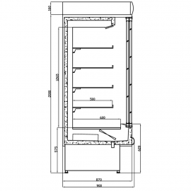 Холодильный стеллаж (регал) Cold LISBONA R-22 P-DR - 2