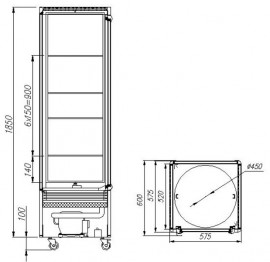 Холодильный кондитерский шкаф R400Cвр Carboma Люкс - 3