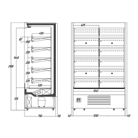 Пристінна вертикальна холодильна вітрина JUKA ADX125 - 3