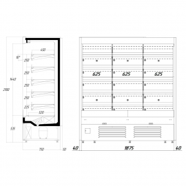 Пристенная вертикальная холодильная витрина JUKA ADX187 - 3